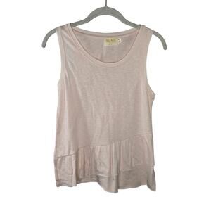 Nation LTD Pink Bea Front Ruffle Tank Top Sleeveless Bouse Size Small